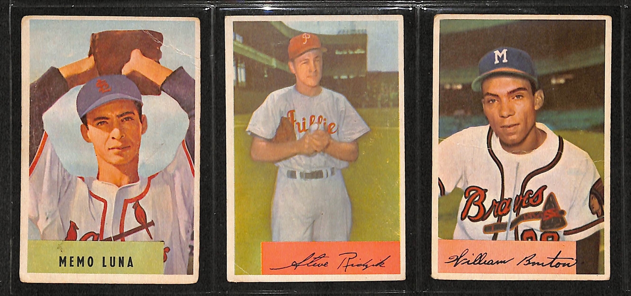 Lot Of 75 1954 Bowman Baseball Cards w. Nellie Fox
